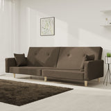 vidaXL 2-Seater Sofa Bed with 2 Cushions Fabric Light Grey