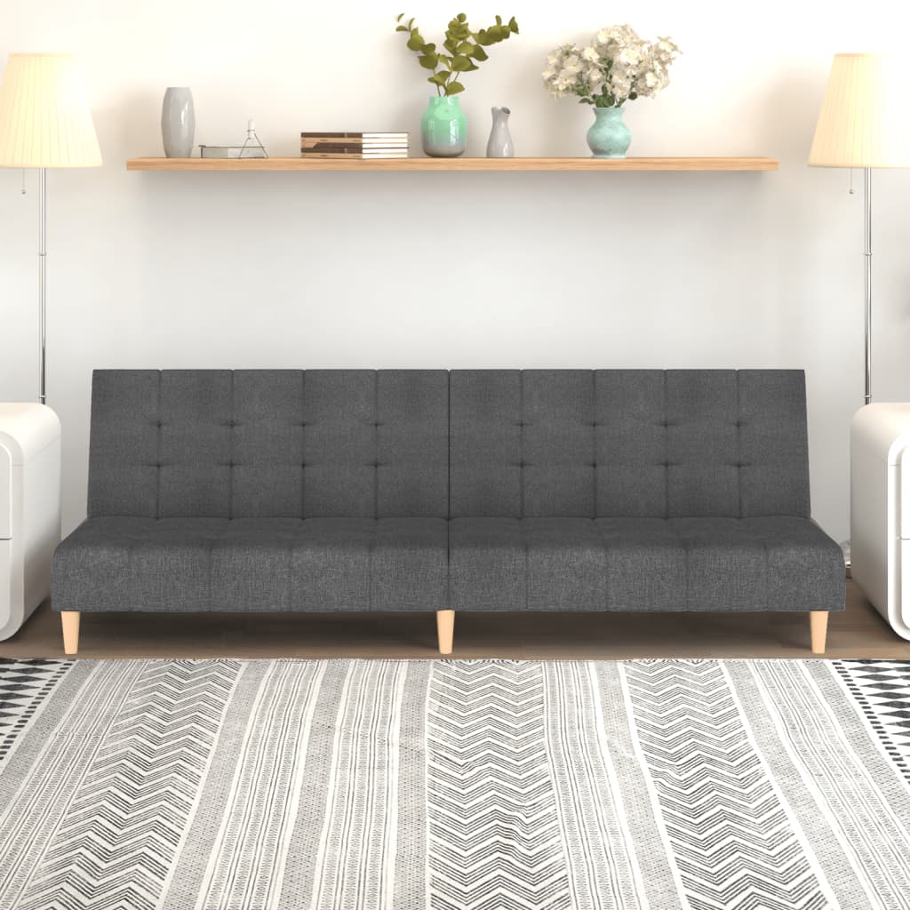 vidaXL 2-Seater Sofa Bed Fabric Light Grey