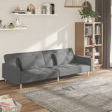 vidaXL 2-Seater Sofa Bed with 2 Pillows Fabric Light Grey