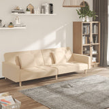 vidaXL 2-Seater Sofa Bed with 2 Pillows Fabric Light Grey