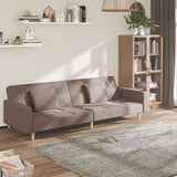 vidaXL 2-Seater Sofa Bed with 2 Pillows Fabric Light Grey