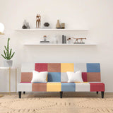 vidaXL Slaapbank 2-zits met voetenbank patchwork stof
