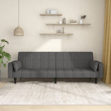 vidaXL 2-Seater Sofa Bed with 2 Pillows Fabric Light Grey
