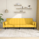 vidaXL 2-Seater Sofa Bed with 2 Pillows Fabric Light Grey