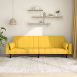 vidaXL 2-Seater Sofa Bed with 2 Pillows Fabric Light Grey