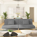vidaXL 2-Seater Sofa Bed with 2 Pillows Fabric Light Grey