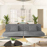 vidaXL 2-Seater Sofa Bed with 2 Pillows Fabric Light Grey