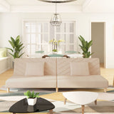 vidaXL 2-Seater Sofa Bed with 2 Pillows Fabric Light Grey