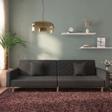 vidaXL 2-Seater Sofa Bed with 2 Pillows Fabric Light Grey
