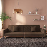 vidaXL 2-Seater Sofa Bed with 2 Pillows Fabric Light Grey
