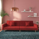vidaXL 2-Seater Sofa Bed with 2 Pillows Fabric Light Grey