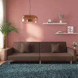 vidaXL 2-Seater Sofa Bed with 2 Pillows Fabric Light Grey