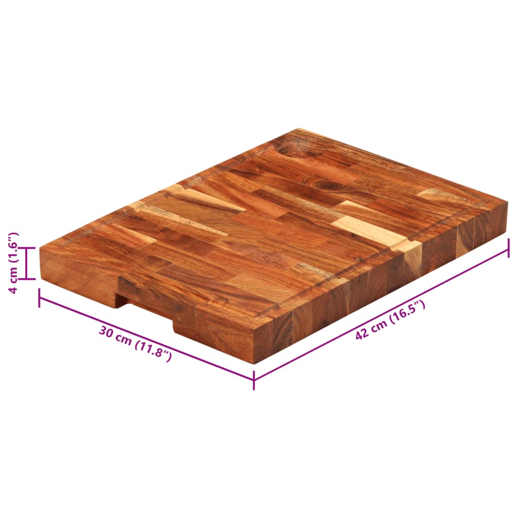 vidaXL Chopping Board 30x21x4 cm Solid Acacia Wood
