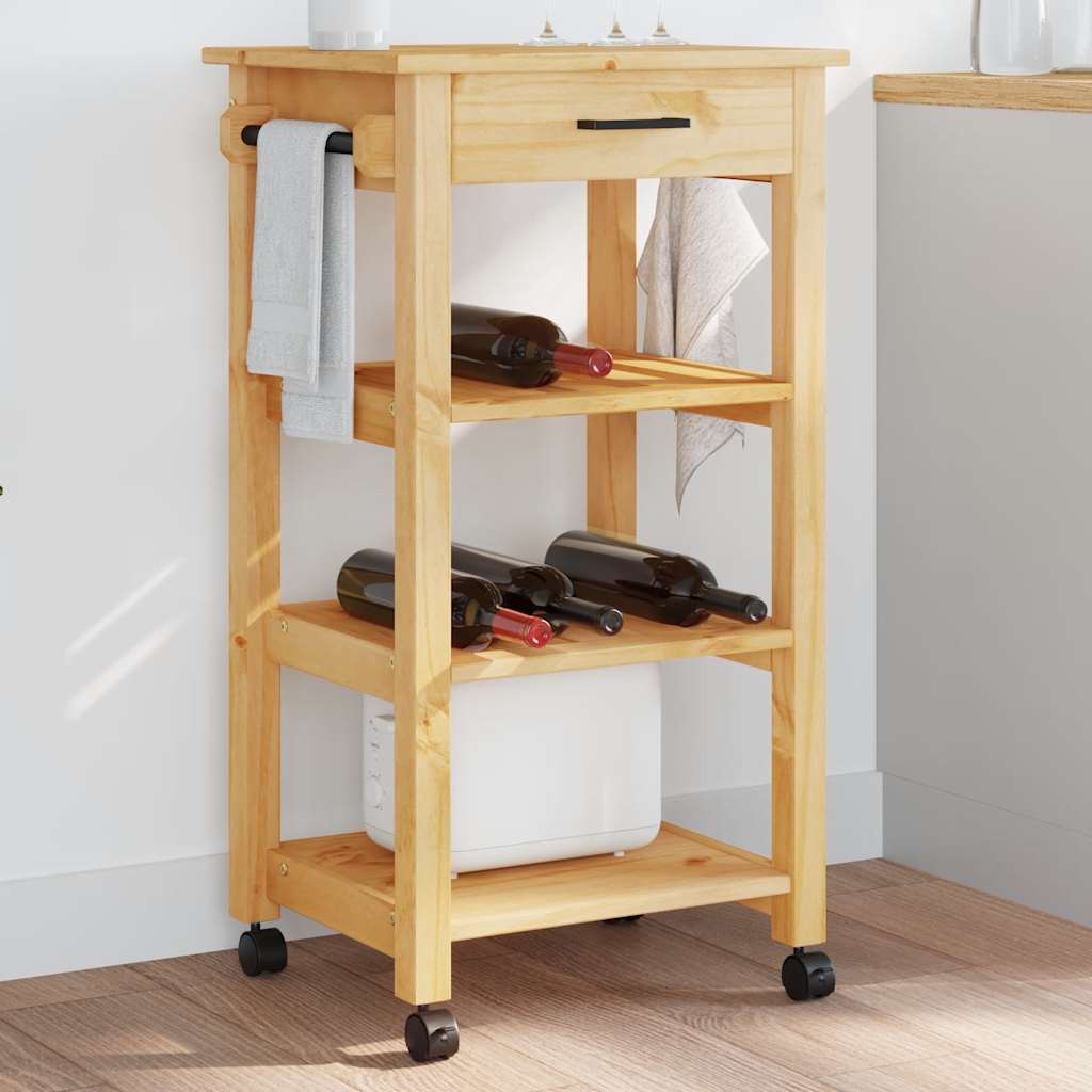 vidaXL Keukentrolley MONZA 48x40x88,5 cm massief grenenhout