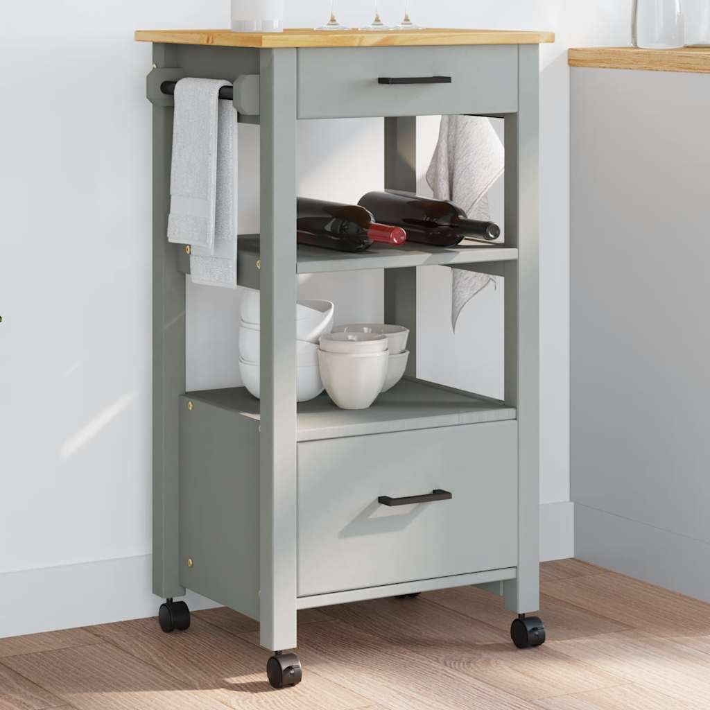 vidaXL Kitchen Trolley MONZA 48x40x88.5 cm Solid Pine Wood