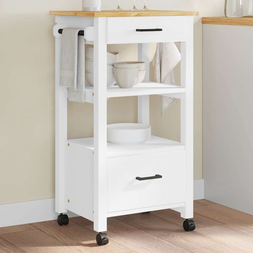 vidaXL Keukentrolley MONZA 48x40x88,5 cm massief grenenhout