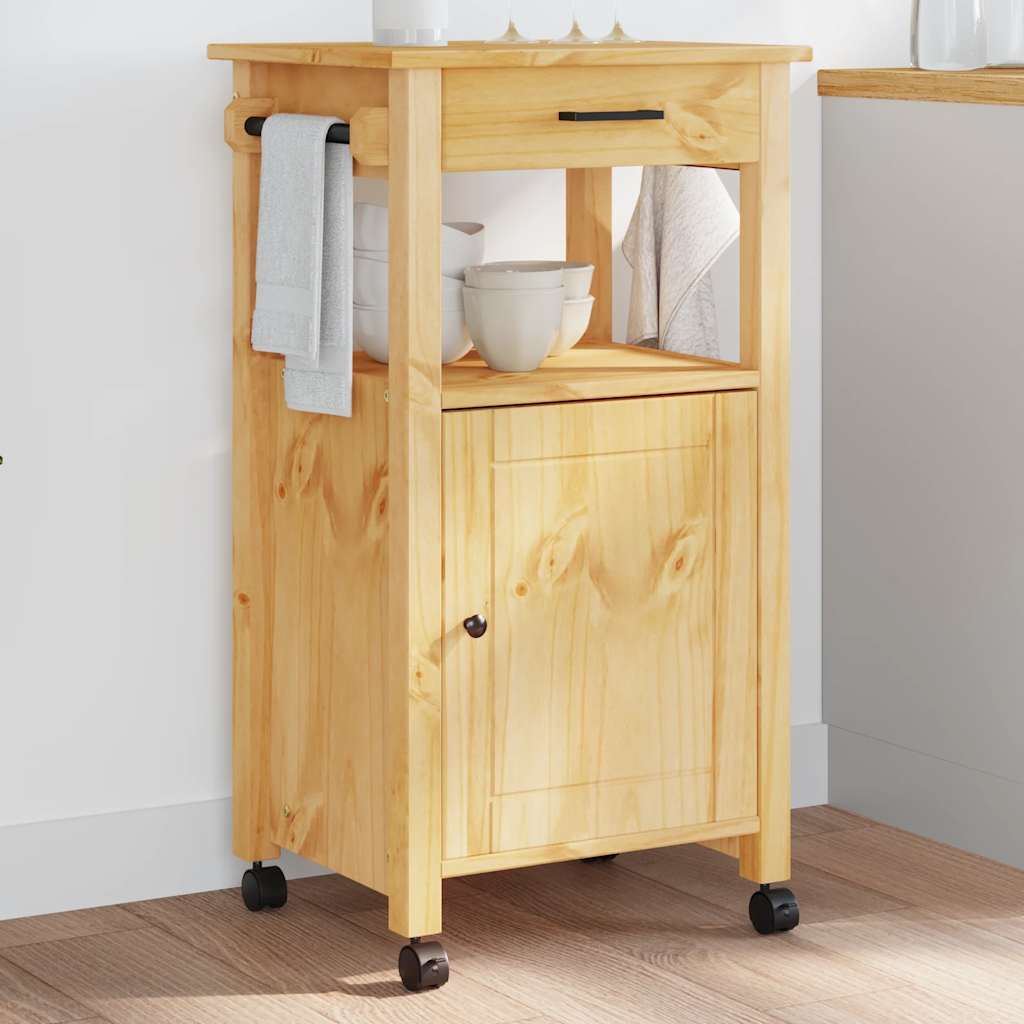 vidaXL Keukentrolley MONZA 48x40x88,5 cm massief grenenhout