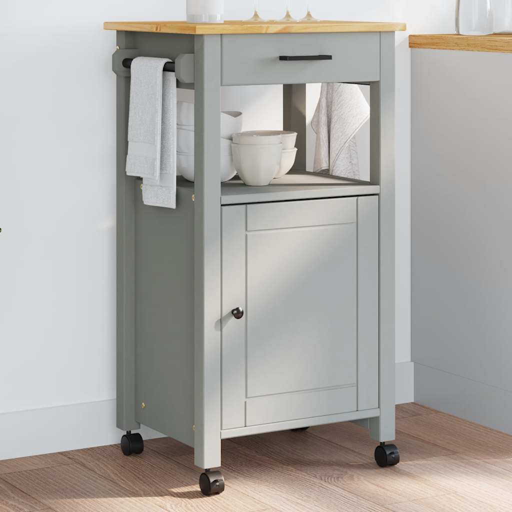 vidaXL Keukentrolley MONZA 48x40x88,5 cm massief grenenhout