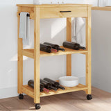 vidaXL Keukentrolley MONZA 48x40x88,5 cm massief grenenhout