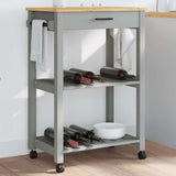 vidaXL Keukentrolley MONZA 48x40x88,5 cm massief grenenhout