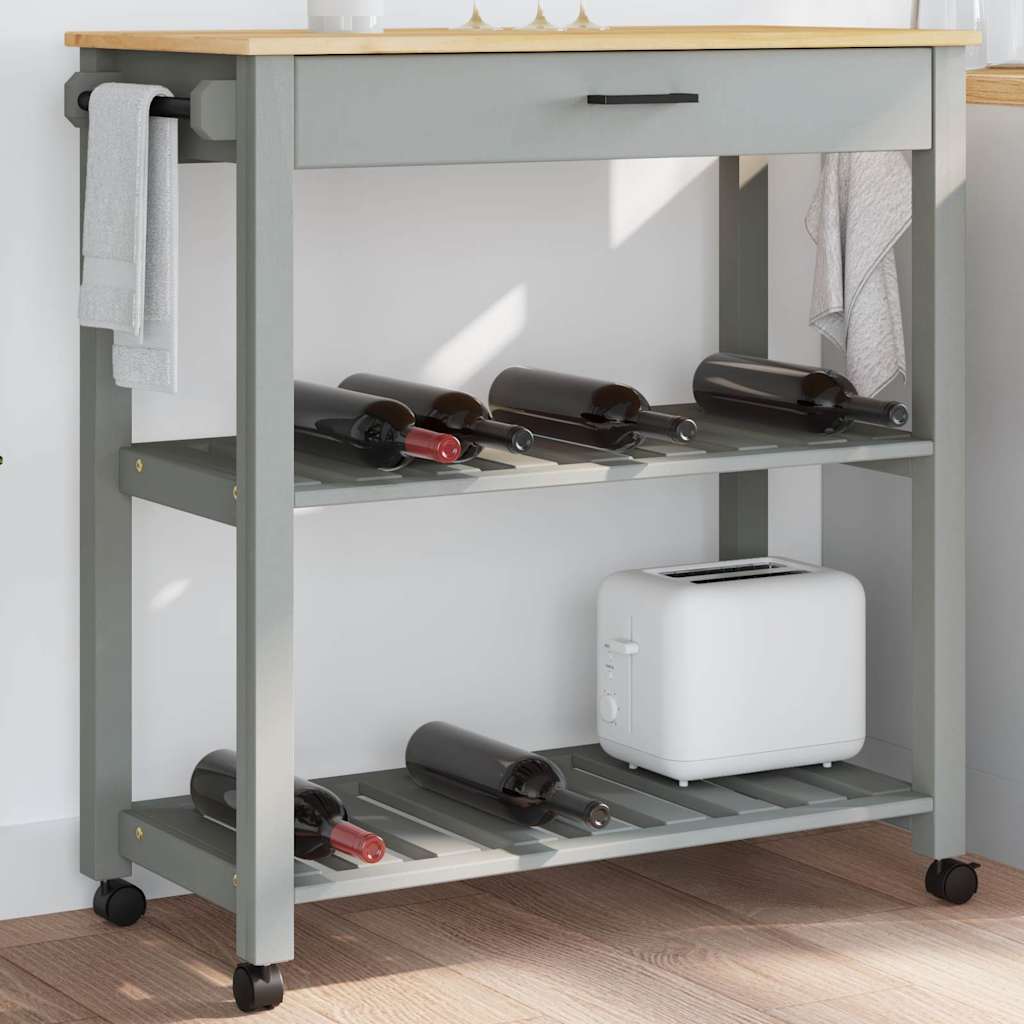 vidaXL Keukentrolley MONZA 48x40x88,5 cm massief grenenhout