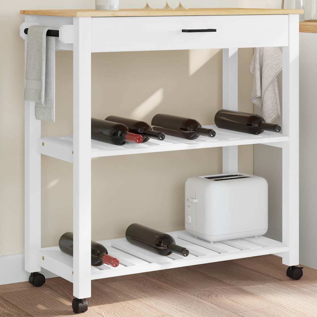 vidaXL Keukentrolley MONZA 48x40x88,5 cm massief grenenhout
