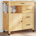 vidaXL Keukentrolley MONZA 84x40x88,5 cm massief grenenhout