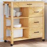 vidaXL Kitchen Trolley MONZA 84x40x88.5 cm Solid Pine Wood