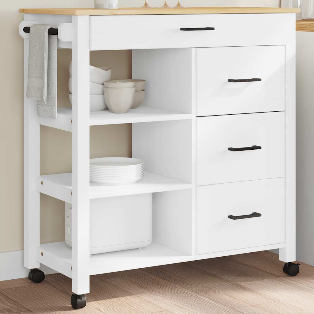 vidaXL Kitchen Trolley MONZA 84x40x88.5 cm Solid Pine Wood