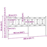 vidaXL Replacement Headboard 100 cm Metal Black