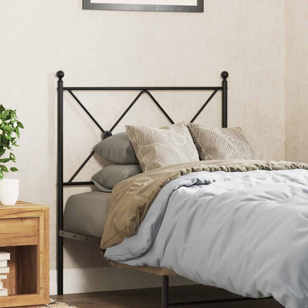 vidaXL Replacement Headboard 75 cm Metal Black