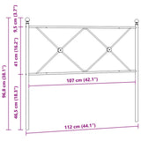 vidaXL Replacement Headboard 75 cm Metal Black