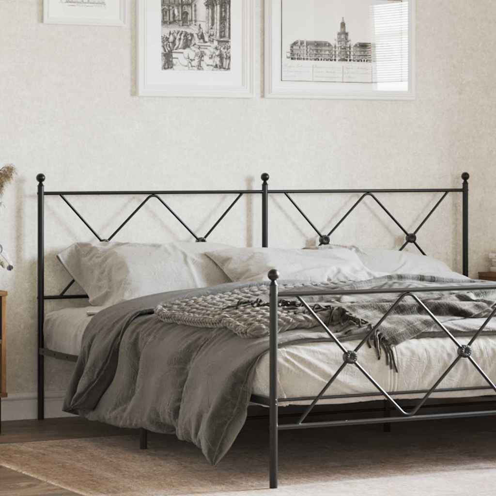 vidaXL Replacement Headboard 75 cm Metal Black