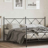 vidaXL Replacement Headboard 75 cm Metal Black