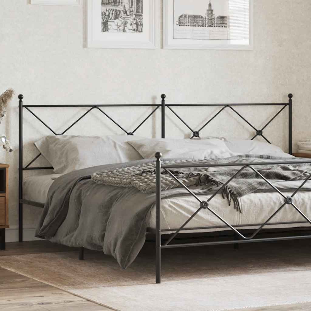 vidaXL Replacement Headboard 75 cm Metal Black
