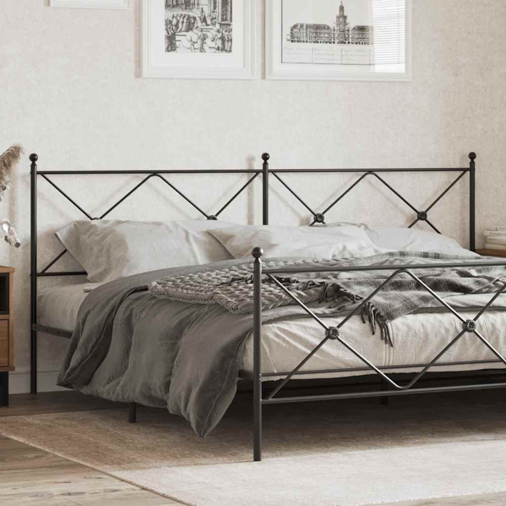 vidaXL Replacement Headboard 75 cm Metal Black