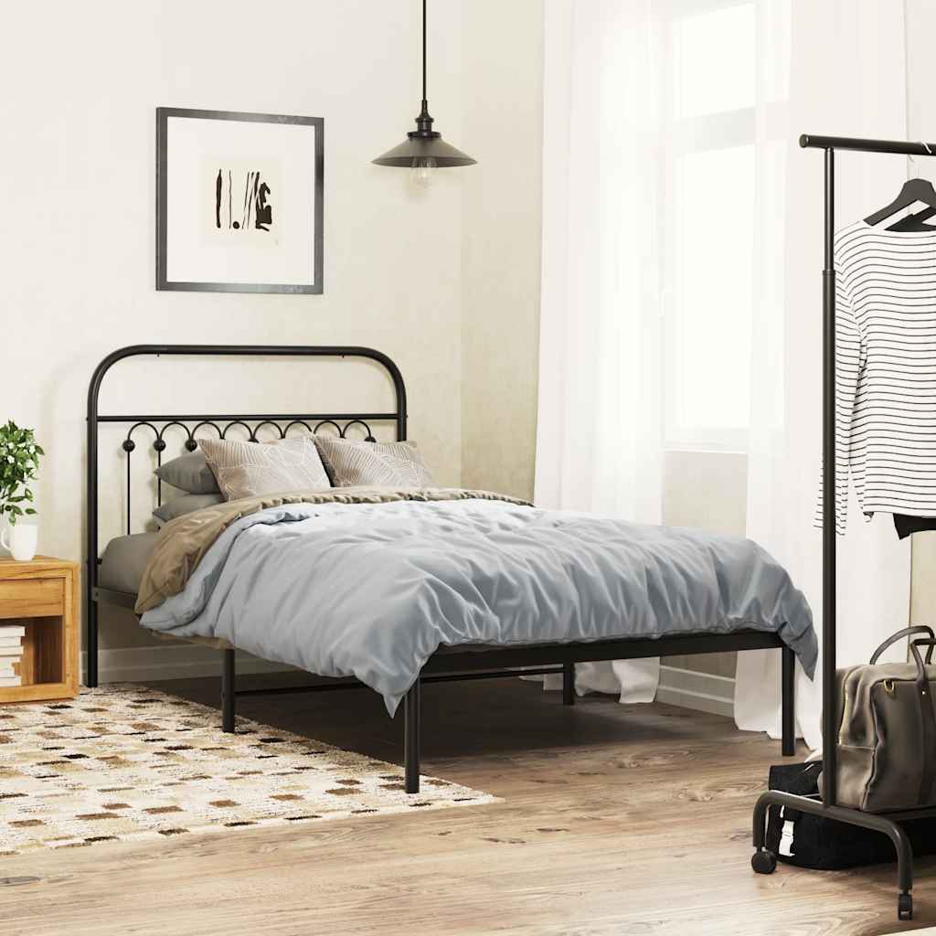 vidaXL Replacement Headboard 75 cm Metal Black