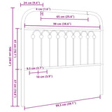 vidaXL Replacement Headboard 75 cm Metal Black