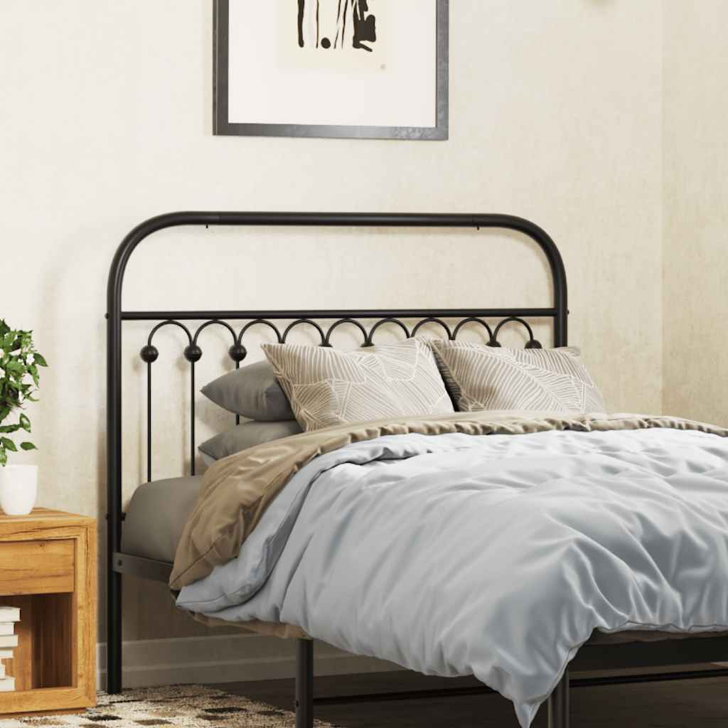 vidaXL Replacement Headboard 75 cm Metal Black