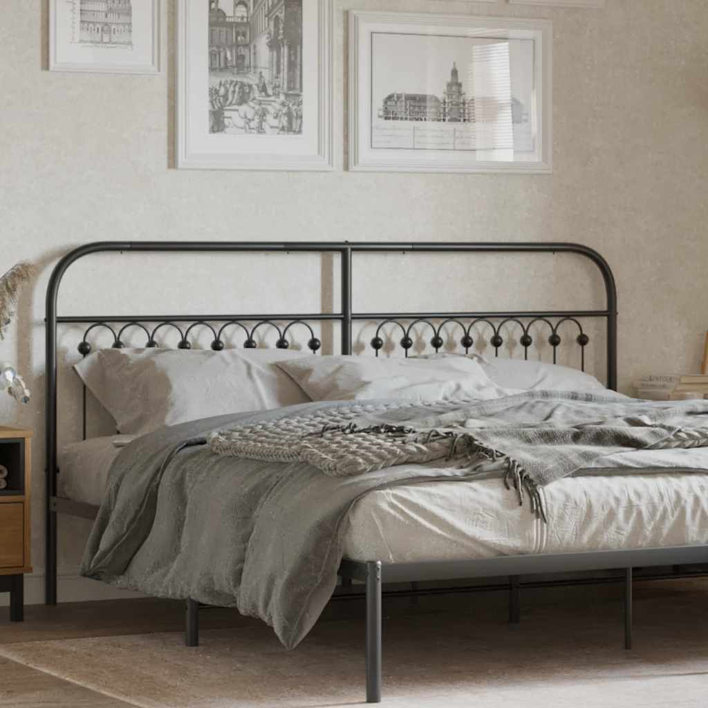 vidaXL Replacement Headboard 75 cm Metal Black