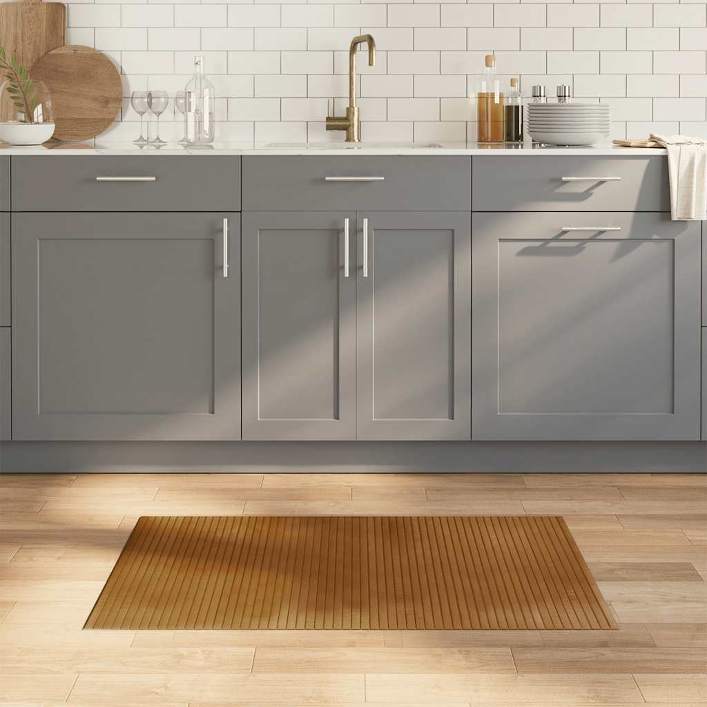 vidaXL Vloerkleed rechthoekig 60x100 cm bamboe zwart