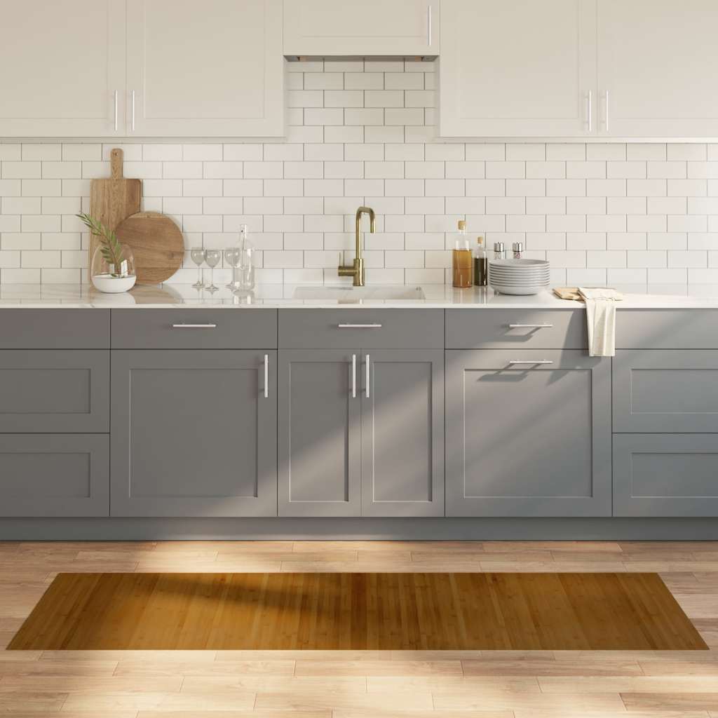 vidaXL Vloerkleed rechthoekig 60x100 cm bamboe zwart