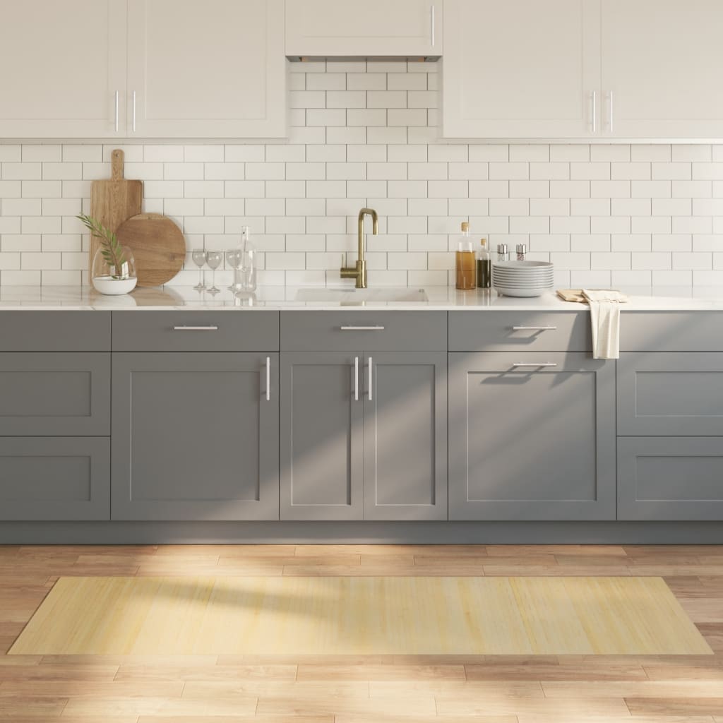 vidaXL Vloerkleed rechthoekig 60x100 cm bamboe zwart