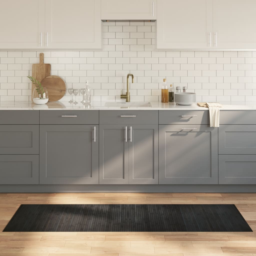 vidaXL Vloerkleed rechthoekig 60x100 cm bamboe zwart