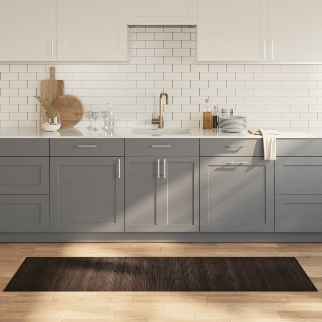 vidaXL Vloerkleed rechthoekig 60x100 cm bamboe zwart
