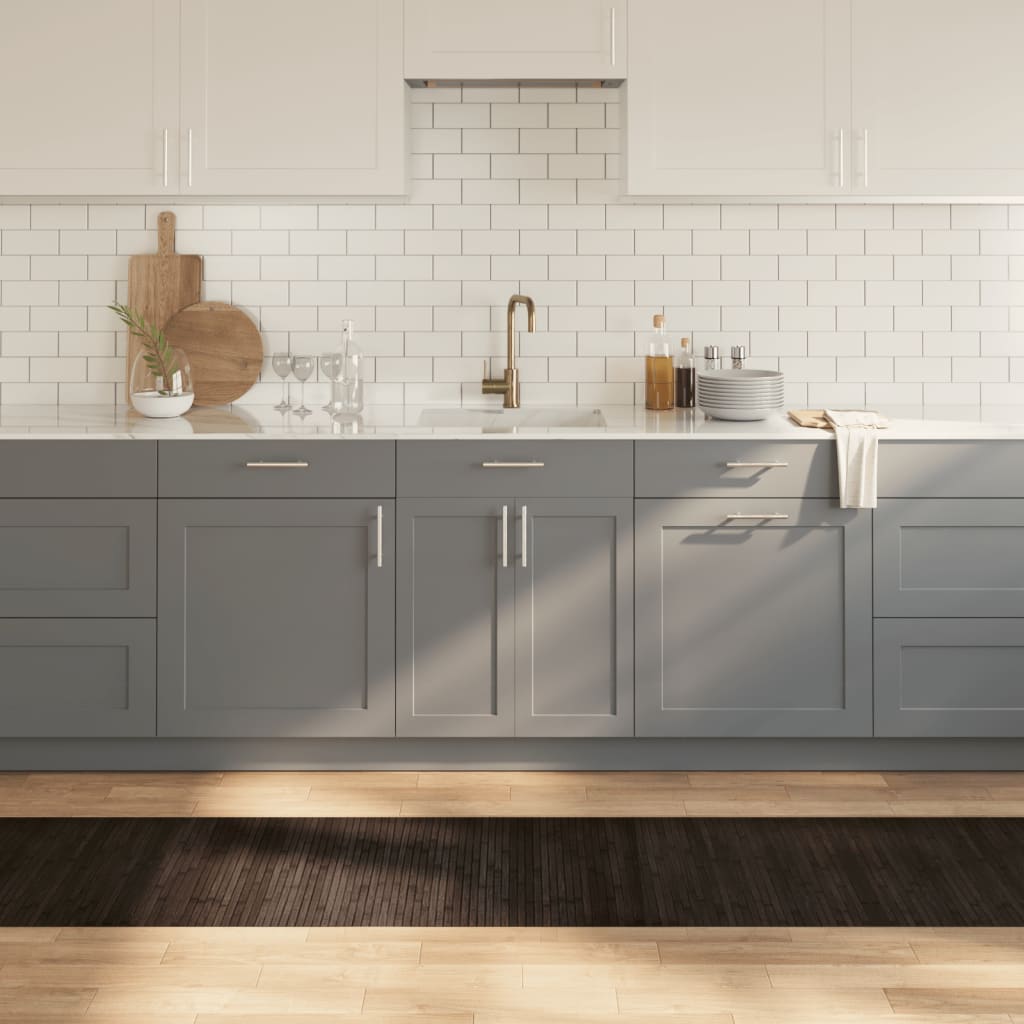 vidaXL Vloerkleed rechthoekig 60x100 cm bamboe zwart