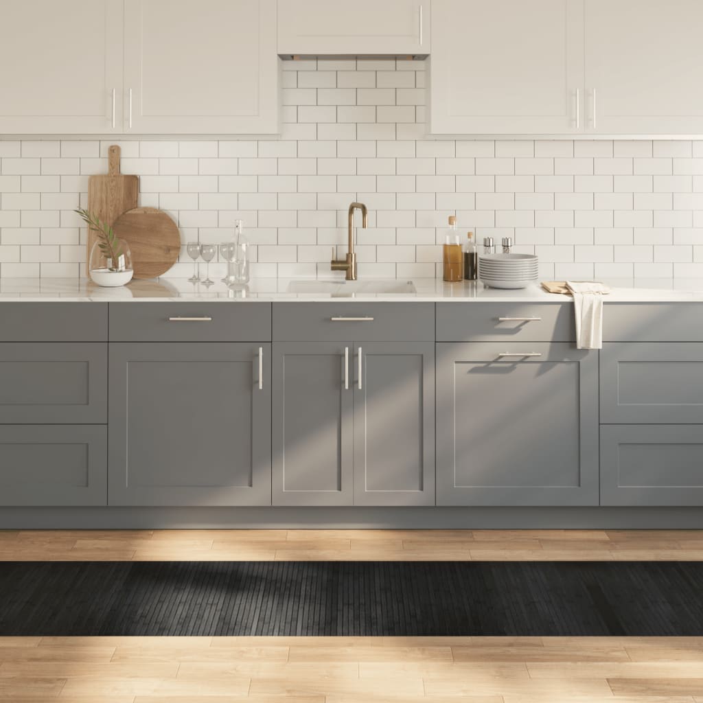 vidaXL Vloerkleed rechthoekig 60x100 cm bamboe zwart