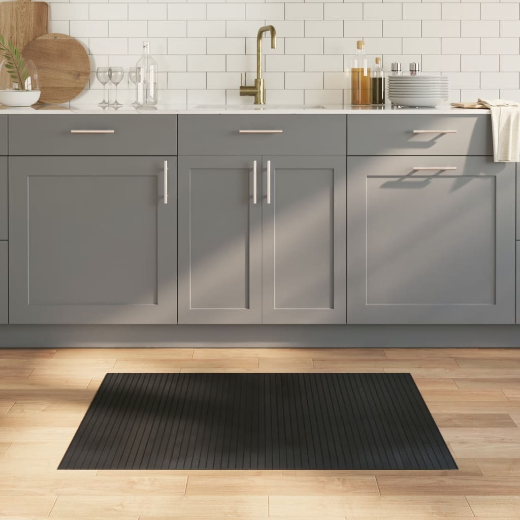 vidaXL Vloerkleed rechthoekig 60x100 cm bamboe zwart