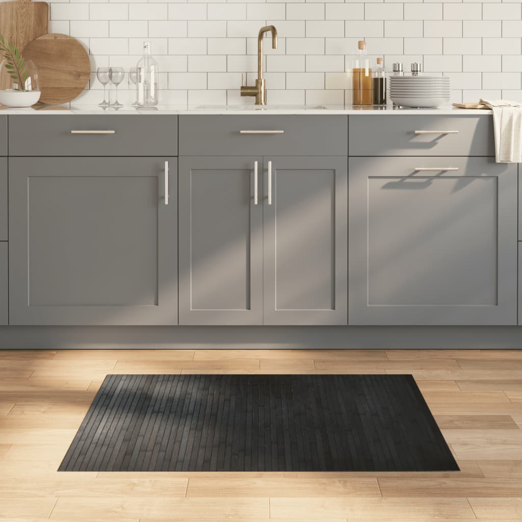 vidaXL Vloerkleed rechthoekig 60x100 cm bamboe zwart