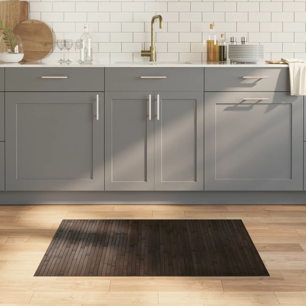 vidaXL Vloerkleed rechthoekig 60x100 cm bamboe zwart